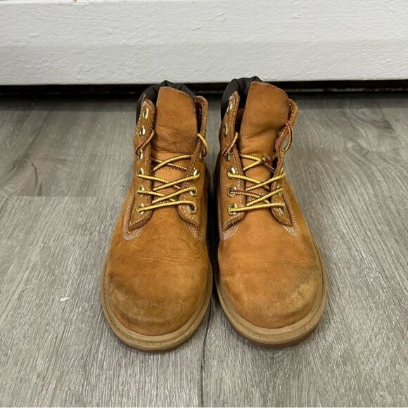 Timberland Youth Boys Tan Nubuck Leather Hiking Tan Lace Up Boots Size 11.5 - Picture 2 of 7